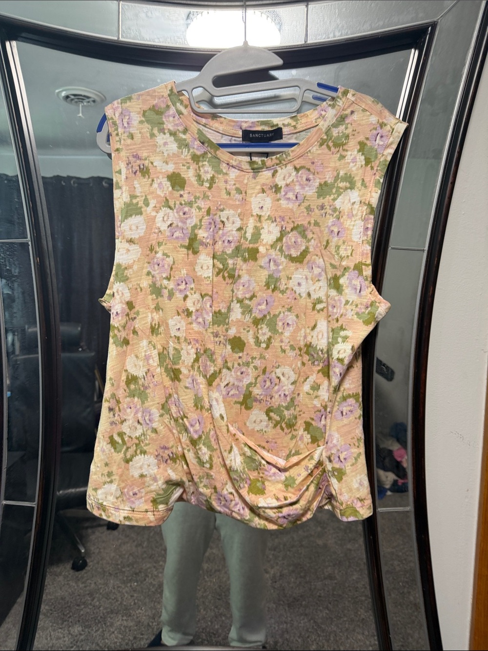 Sanctuary NWT Lightweight Floral Tank Top Women’s Large - Picture 4 of 5